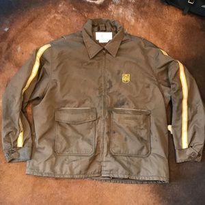 Men’s brown delivery coat